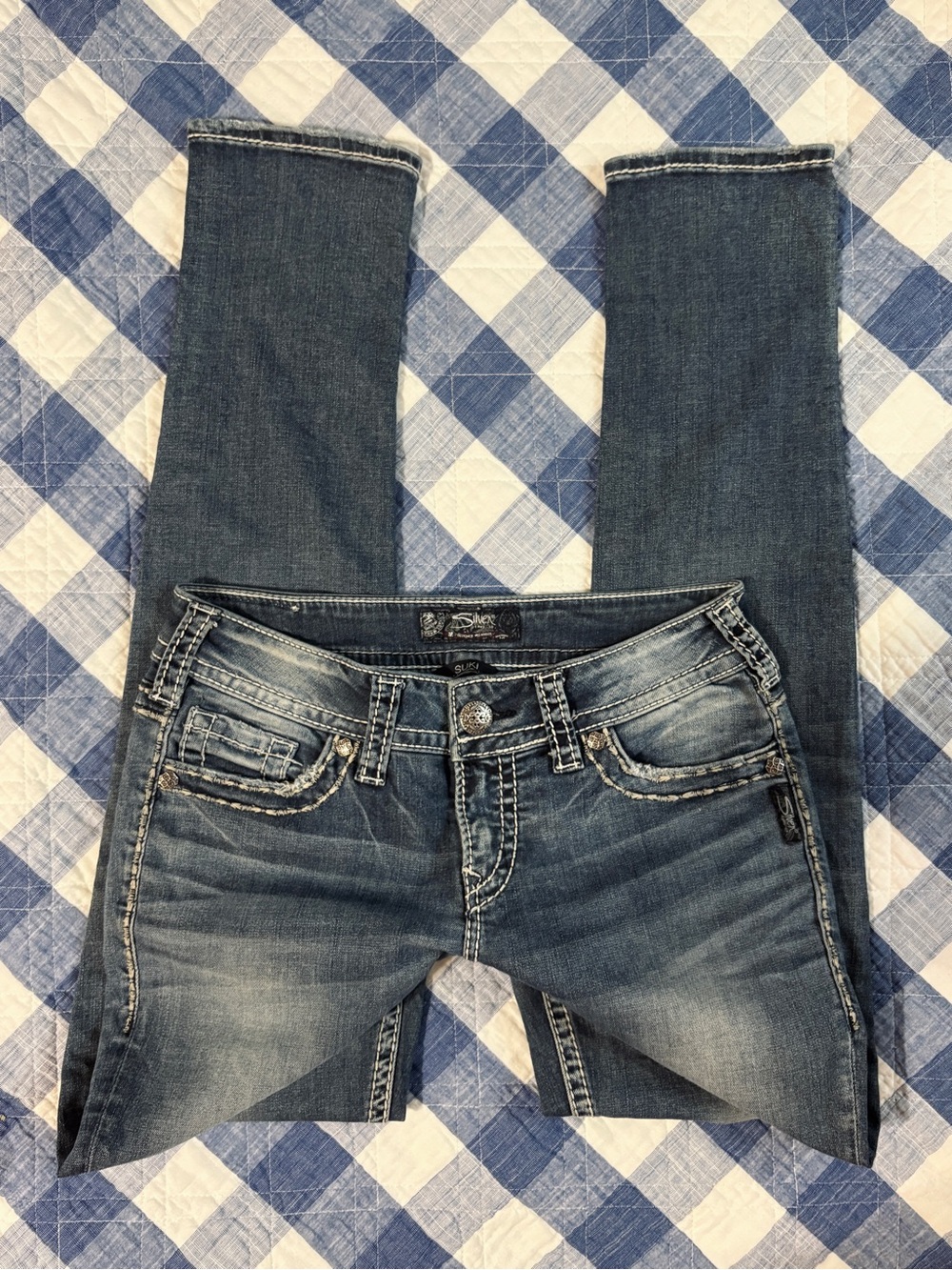Y2K Silver Low Rise Jeans